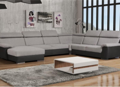 Corner sofa U-shape upholstered sofas relax couch fabric seating furniture living landscape luxury